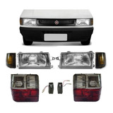 Kit Farol Pisca Lente Lanterna Fiat Uno 1991 Até 2003 Fumê