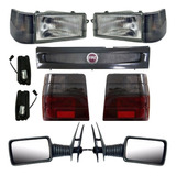 Kit Farol + Retrovisor 4p Uno 97 03 Pisca Lente Fumê + Grade