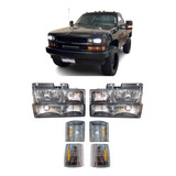 Kit Farol Silverado Americana 1997 1998 1999 2000 2001 Fume