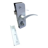 Kit Fechadura 1520ta E Contra Fechadura 1504a ta Porta Vidro Cor Branco