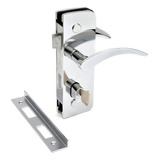Kit Fechadura 1520ta E Contra Fechadura 1504a ta Porta Vidro Cor Cromado