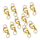 Kit Fecho Lagosta Argola Metal Para Pulseira E Colar 5mm