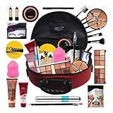 Kit Feminino Pele Parda Maleta De Maquiagem Completa Profissional Design Moderno E Acabamento Detalhado