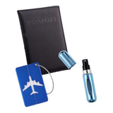 Kit Férias 1 Tag Mala 1 Porta Perfume 1 Porta Passaporte