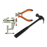 Kit Ferramenta Artesanato Artesão Mini Martelo Morsa Alicate
