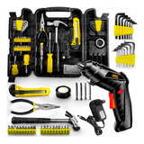 Kit Ferramenta Jogo 200 Pçs Parafusadeira 4 8v Bivolt Maleta