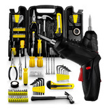 Kit Ferramenta Jogo 200 Pçs Parafusadeira 4 8v Bivolt Maleta