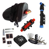 Kit Ferramentas Bike Bolsa Selim Sinalizador Bomba Ar K63