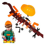 Kit Ferramentas Infantil Cinto Capacete Construtor Mecânico