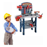 Kit Ferramentas Infantil Cm Bancada E Parafusadeira Elétrica