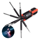 Kit Ferramentas Jogo Chave De Fenda E Phillips 8 Em 1 C Led