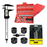 Kit Ferramentas Jogo Serras Copo Kit Brocas Paquímetro