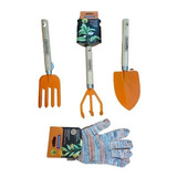 Kit Ferramentas Tramontina Pá Larga Ancinho Garfo E Luva