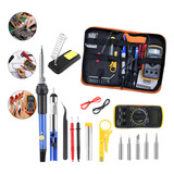 Kit Ferro De Solda 60w Ajuste Temp Multimetro Pasta Sugador