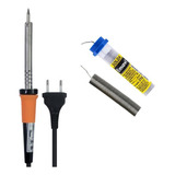 Kit Ferro De Solda 60w Soldador Tubo Estanho Profissional