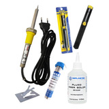 Kit Ferro De Solda Hikari Sugador Fio Estanho Fluxo