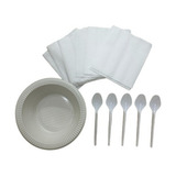 Kit Festa 100 Pratos Fundos 100 Colheres 100 Guardanapos
