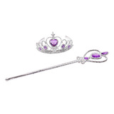 Kit Festa Acessórios Princesa Rapunzel Disney Coroa Varinha Cor Roxo