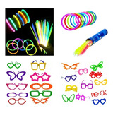 Kit Festa Adereços C 60 Óculos Diversos 100 Pulseiras Neon