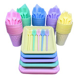 Kit Festa Aniversario Descartavel Completo Candy 180 Itens