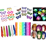 Kit Festa Balada Carnaval 26 Itens Óculos Marabus Máscaras 