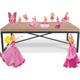 Kit Festa Barbie 8 De Mesa 2 De Chao Para Decoração