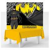 Kit Festa Batman Decoração Anive Toalha Amarela +painel Tnt