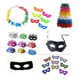 Kit Festa Carnaval Com 50 Colares Havaianos 50 Máscaras