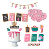 Kit Festa Chá De Cozinha Decoração Comemoração 62 Itens Festcolor Té De Cocina