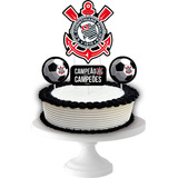 Kit Festa Corinthians Topo De Bolo Porta Forminha 25 Balões