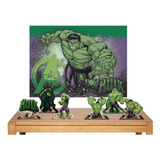 Kit Festa Decoração Hulk   Painel   6 Display De Mesa