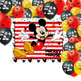 Kit Festa Decoração Mickey Mouse Painel Gigante 25 Bexigas