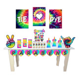 Kit Festa Em Casa Personalizado Tie Dye