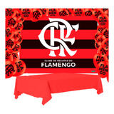 Kit Festa Flamengo Decoração Toalha Mesa