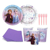 Kit Festa Frozen Copos Pratos Guardanapos E Garfos