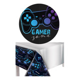 Kit Festa Gamer Painel Grande E Toalha De Mesa Decorativa