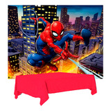Kit Festa Homem Aranha Decoração Painel Gg toalha Vermelha