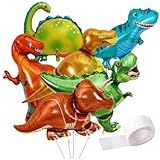Kit Festa Jurássica 12 Balões Metalizados Dinossauro 35 Cm Fita Adesiva Com 100 Pontos 13 Peças