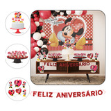 Kit Festa Minnie Mouse Vermelha Decoração De Aniversário