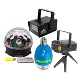 Kit Festa Natal Projetor Strobo Bola Maluca Globo Bluetooth