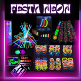 Kit Festa Neon 100 Pulseiras 10