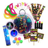 Kit Festa Neon 169 Adereços Brilha Luz Negra Completo 2