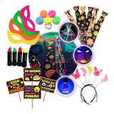 Kit Festa Neon 263 Adereços Brilha Luz Negra Balada Completo