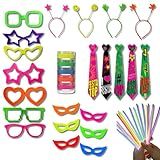 Kit Festa Neon 47 Peças 100 Pulseiras Neon Glow Brilhantes