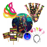 Kit Festa Neon Adereços Brilha Luz Negra Balada