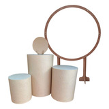 Kit Festa Painel De Festa Mdf Trio De Mesas Redondo Oferta