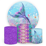Kit Festa Painel Redondo Capa Cilindros Temas De Festa 3d