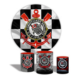 Kit Festa Painel Redondo Capas Para Cilindros Corinthias
