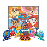 Kit Festa Patrulha Canina Painel topo De Bolo 6 Display
