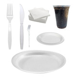 Kit Festa Prato Descartável Talher Garfo Sobremesa Faca 50un